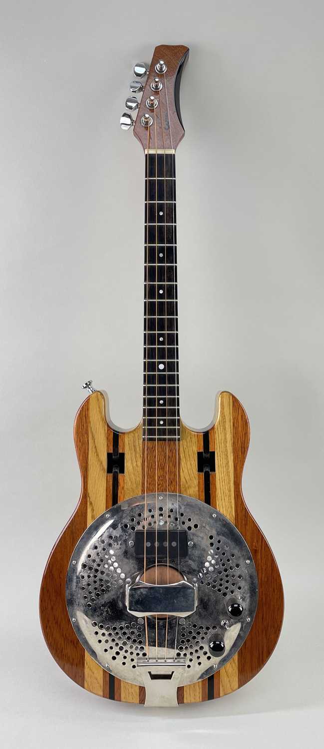 STUART WAILING RESONATOR MANDOLIN, with wooden finish Comments: comes with soft case, very good