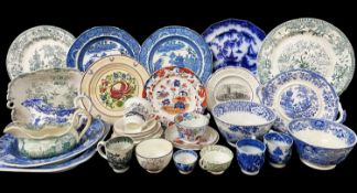 VARIOUS 19TH CENTURY WELSH POTTERY ITEMS including Swansea Dillwyn, Swansea Cambrian, Llanelly