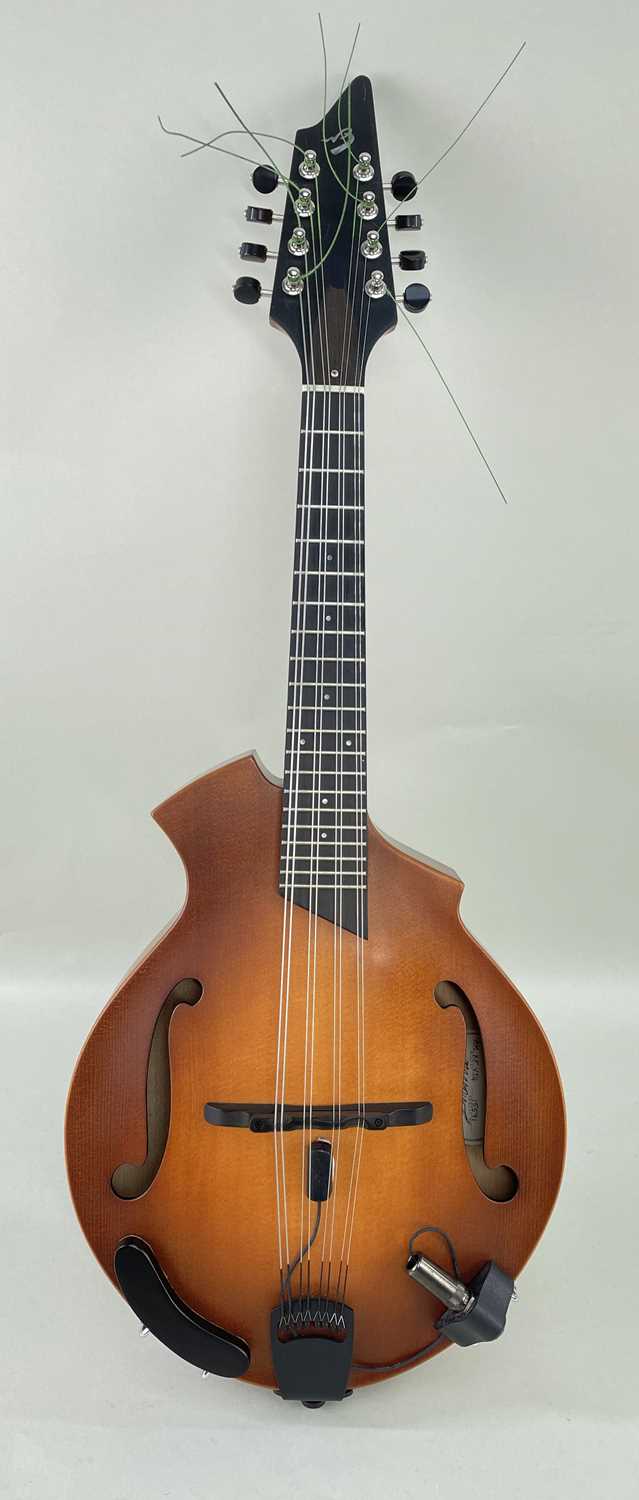 BREEDLOVE ACOUSTIC MANDOLIN, with 'S' shaped sound holes, pickup attached at the base of mandolin,