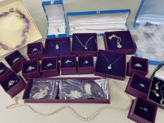 ASSORTED SILVER JEWELLERY, comprising a variety of earrings, necklaces, bracelets, and rings (qty)