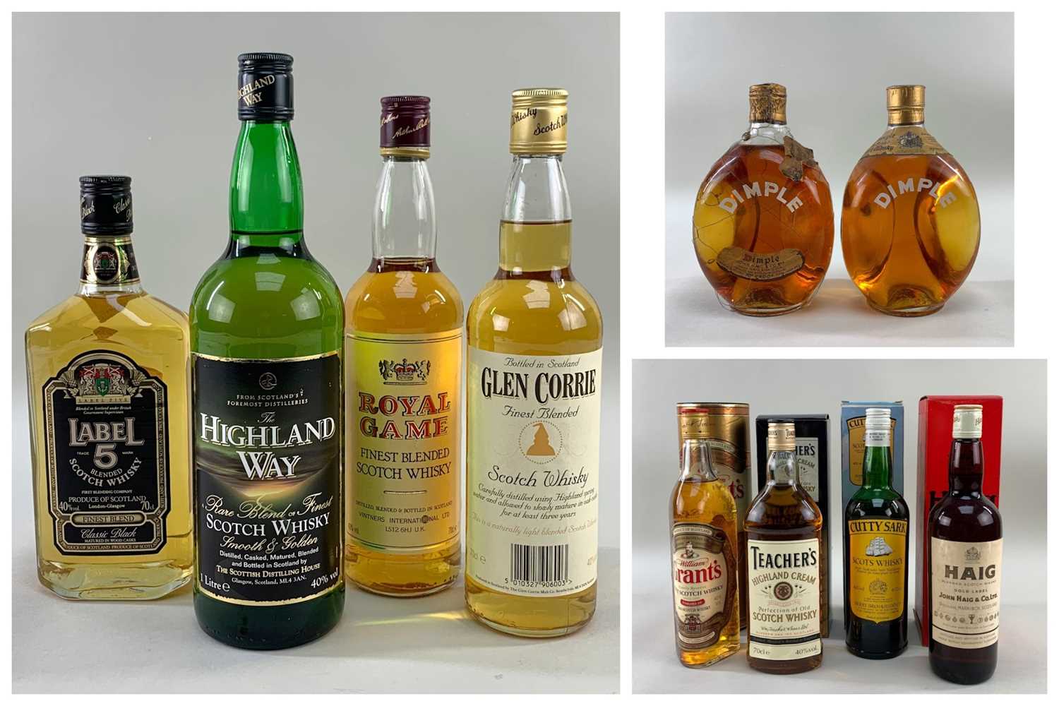 TEN BOTTLES OF BLENDED WHISKY comprising: two 26 & 2/3fl.oz bottles of Dimple 70° proof (