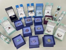 ASSORTED MODERN SILVER FASHION RINGS, all hallmarked, boxed (20)