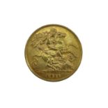 GEORGE V GOLD HALF SOVEREIGN, 1911, 3.9gms Provenance: private collection Pembrokeshire, consigned