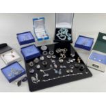 ASSORTED SILVER JEWELLERY, comprising a mixed collection of earrings, necklaces, and rings, some