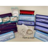 ASSORTED SILVER BRACELETS, BANGLES & EARRINGS, some in boxes (qty)