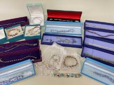 ASSORTED SILVER BRACELETS, BANGLES & EARRINGS, some in boxes (qty)