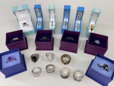 ASSORTED MODERN SILVER FASHION RINGS, all hallmarked, some boxed and some in bags (20)