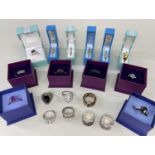 ASSORTED MODERN SILVER FASHION RINGS, all hallmarked, some boxed and some in bags (20)
