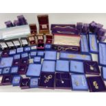 ASSORTED 9CT GOLD MOUNTED JEWELLERY, comprising a variety of rings, necklaces, earrings, and