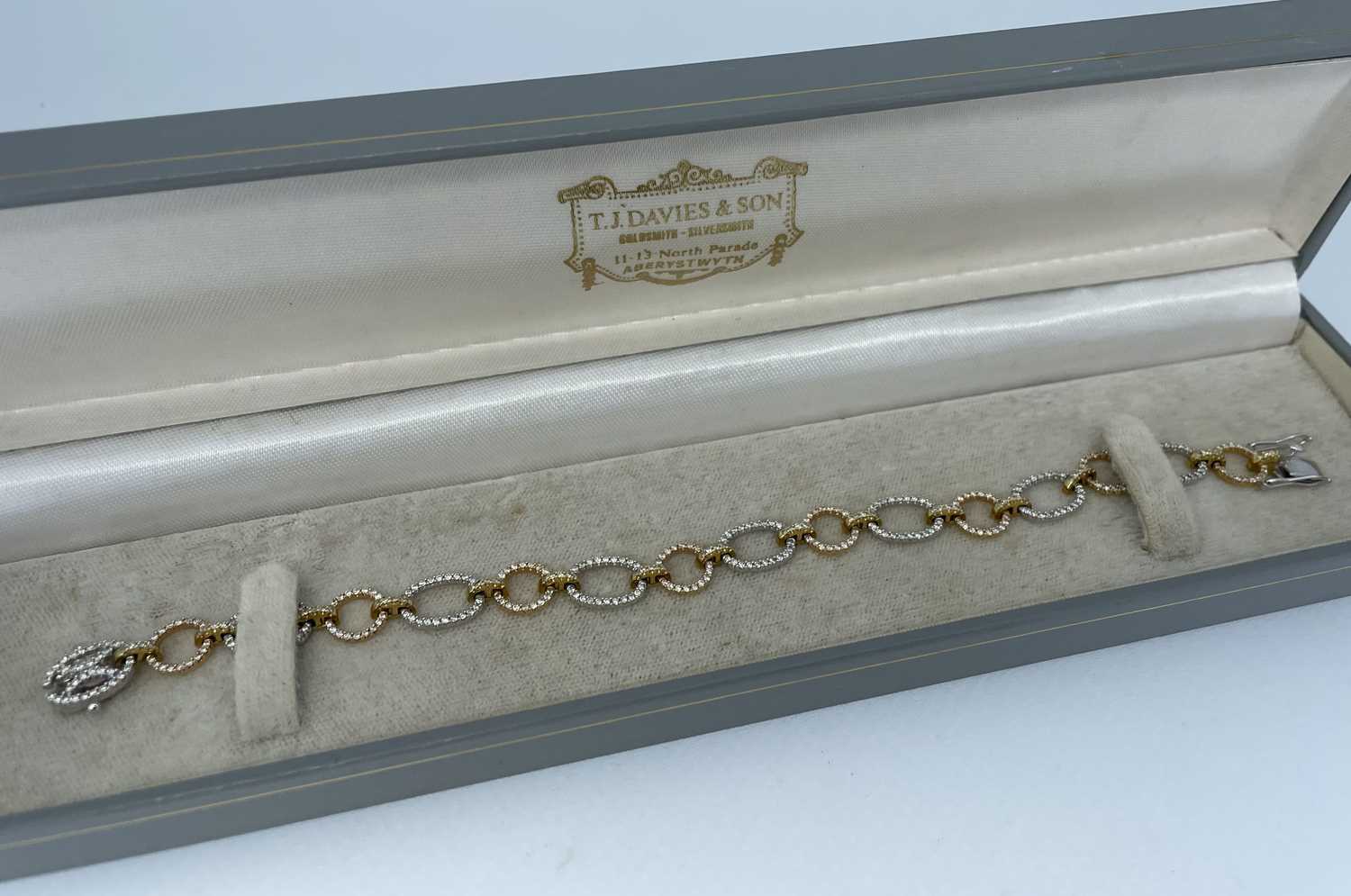 18K YELLOW & WHITE GOLD DIAMOND ENCRUSTED BRACELET, 18.5cms long, 1.58cts total approx., 12.4gms, in - Image 2 of 6