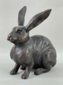 MODERN BRONZE OF A SEATED HARE, 22cms high Provenance: private collection Carmarthenshire, consigned