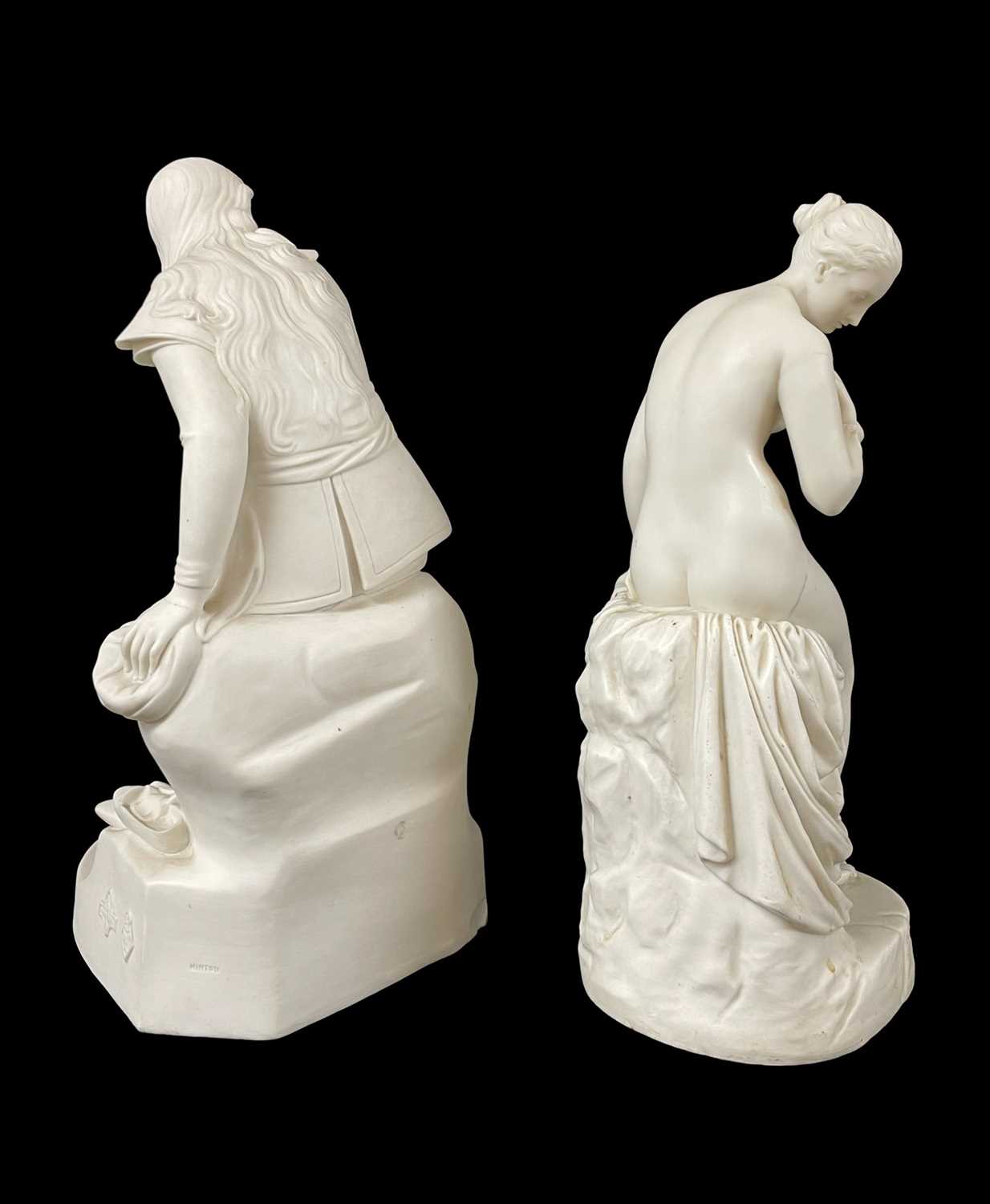 VICTORIAN MINTON PARIAN WARE FIGURE 'Dorothea', designed by John Bell (1812-1895), seated barefoot - Image 2 of 2