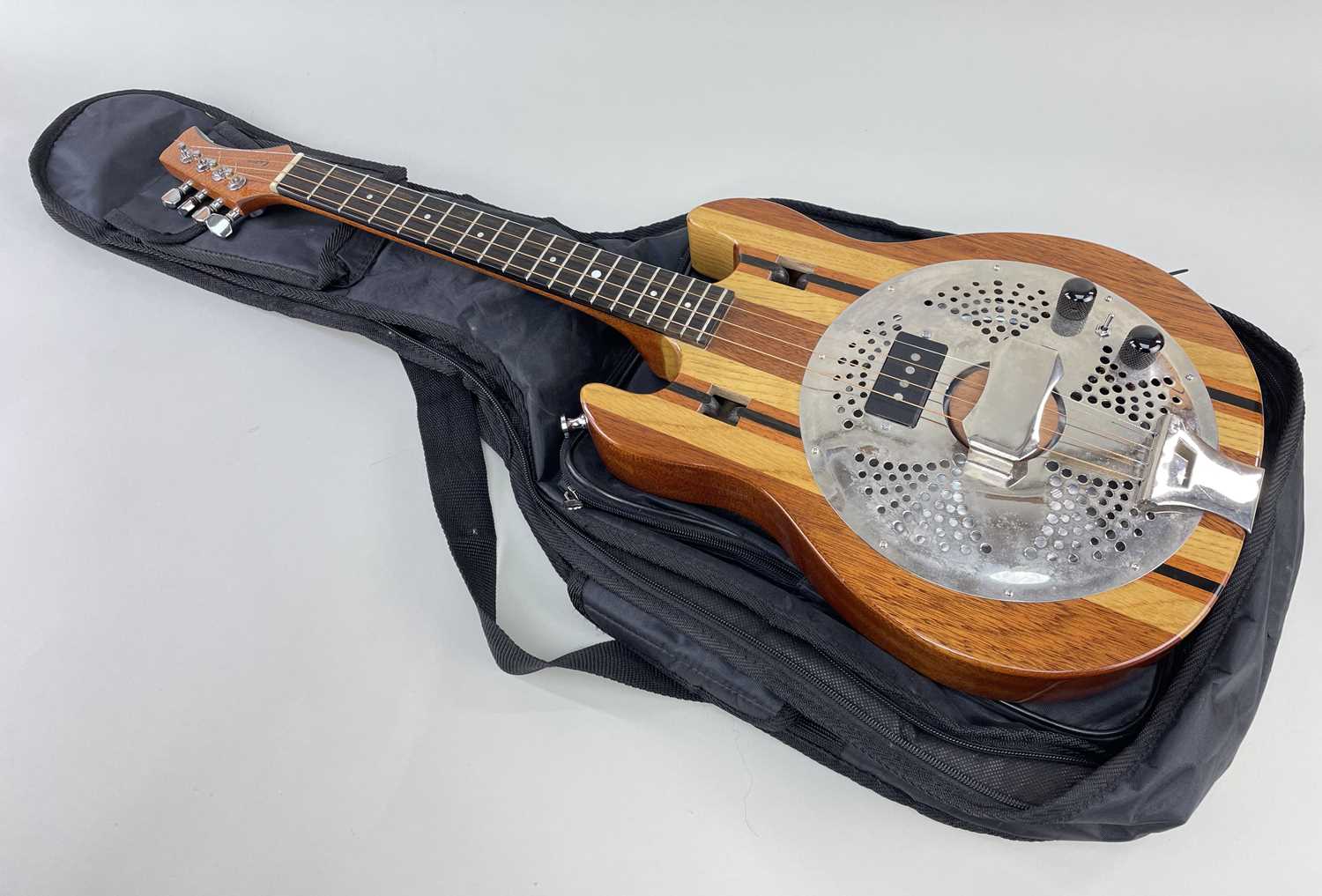 STUART WAILING RESONATOR MANDOLIN, with wooden finish Comments: comes with soft case, very good - Image 4 of 4