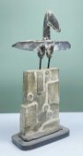 JOHN MALTBY (British, 1936-2020) stoneware and metal sculpture - entitled to base 'Seabird and