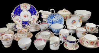 ASSORTED LATE 18TH CENTURY & EARLY 19TH CENTURY ENGLISH CERAMICS, including creamware sucrier and