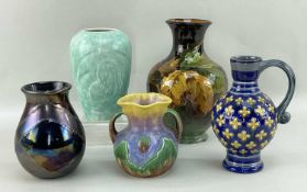 ASSORTED ART POTTERY, including Minton ewer, Bretby twin-handled vase, Poole vase, Clewes '