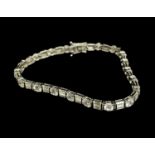 9CT WHITE GOLD & CZ TENNIS BRACELET, gross wt. 9.6g