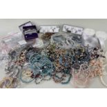 ASSORTED MODERN COSTUME JEWELLERY, comprising mainly coloured bead and simulated pearl necklaces,