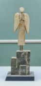 JOHN MALTBY (British, 1936-2020) stoneware sculpture - entitled to base 'Ascending Angel', signed,