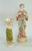 ROYAL DUX FIGURES, classical / Roman figure with musical instrument, model no. 224, 28cms high,