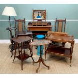 ASSORTED OCCASIONAL FURNITURE comprising dressing table mirror with dress base, Victorian wine table
