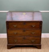 ANGLO-CHINESE PADOUK BUREAU, c. 1800, moulded rectangular fall enclosing fitted interior above three