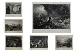 SELECTION OF 18TH / 19TH CENTURY ETCHINGS, three AFTER J M W TURNER, to include Rievaulx Abbey,