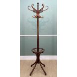 BENTWOOD COATSTAND vintage dark stained coatstand in two sections, 200cmsComments: presented in good
