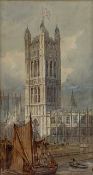 ALFRED EDWARD PARKMAN (British, 1852-1930) watercolour - The Victoria Tower, The Palace of