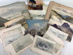 COLLECTION OF 19TH CENTURY WATERCOLOURS & PENCIL DRAWINGS OF MAINLY WELSH LOCATIONS, to include