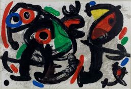 JOAN MIRO (Spanish, 1893-1983) colour lithograph – 'La Ronde de Nuit', abstract black, green, red