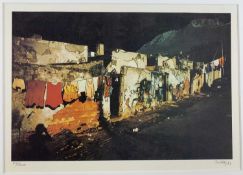 LARRY LAURENCE SCULLY (South African, 1922-2002) limited edition (77/250) coloured lithograph - '