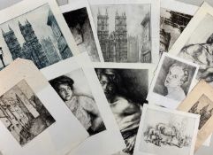 ‡ FRANCIS RUDOLPH (British-Latvian, 1921-2005) folder of unframed prints - various subjects,