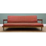 MID-CENTURY GUY ROGERS 'MANHATTAN' AFROMOSIA SOFA BED, with rotating angled back containing