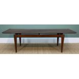 MID-CENTURY STAINED TEAK LONG JOHN COFFEE TABLE, with 'floating' top, 159 x 45 x 49cms hComments: