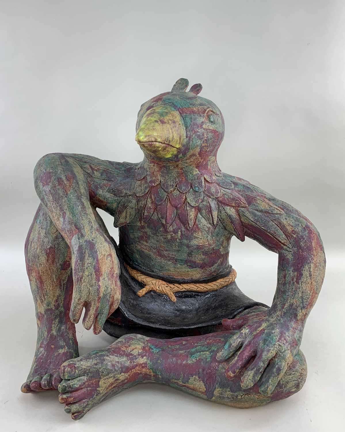 PAMELA MEI-YEE LEUNG (Hong Kong, 1962-2011) glazed stoneware sculpture - 'Bird Man', unsigned, 46cms - Image 2 of 2
