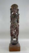 INDIAN CARVED HARDWOOD FIGURE OF A DANCER Provenance: Ritchie Ovendale Collection, Aberystwyth.