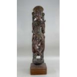 INDIAN CARVED HARDWOOD FIGURE OF A DANCER Provenance: Ritchie Ovendale Collection, Aberystwyth.