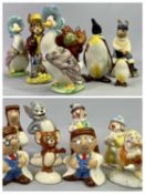 CHINA ANIMAL FIGURES - Royal Doulton Bunnykins, Fisherman and Autumn Days, Beswick Beatrix Potter'