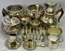 SILVER PLATED WARE - a mixed quantity to include a Christofle chamber stick