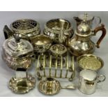 SILVER PLATED WARE - a mixed quantity to include a Christofle chamber stick