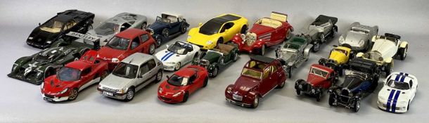 DIECAST SCALE MODEL CARS (21) - makers including Franklin Mint, Solido, Maisto, Guiloy and others,