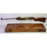 WEBLEY & SCOTT - a Webley Vulcan .22 air rifle, serial No 563115 with a Victorian mahogany gun