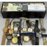 LADY'S & GENT'S FASHION WRISTWATCHES contained in a modern wine bottle box, to include one vintage