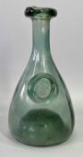 CIRCA 1950s DANISH GREEN GLASS DECANTER probably 'Holmegaard', 23cms H