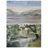 JEREMY YATES (British 20th century) watercolours (2) - river bank Bethesda, signed lower right, 26.5