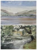 JEREMY YATES (British 20th century) watercolours (2) - river bank Bethesda, signed lower right, 26.5