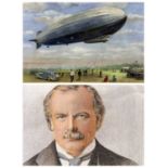 TOM DENNISON (British 20th century) watercolour - 'Graf Zeppelin', signed lower right, 38 x 54cms