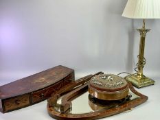 VICTORIAN CIRCULAR WALNUT FOOT STOOL with floral beadwork seat and moulded ceramic feet, 28cms