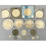 VINTAGE BRITISH & OVERSEAS COINAGE with a quantity of Churchill and other commemorative crowns,